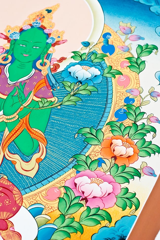 一点物〕タンカ - グリーンターラー 51x67 の通販[送料無料