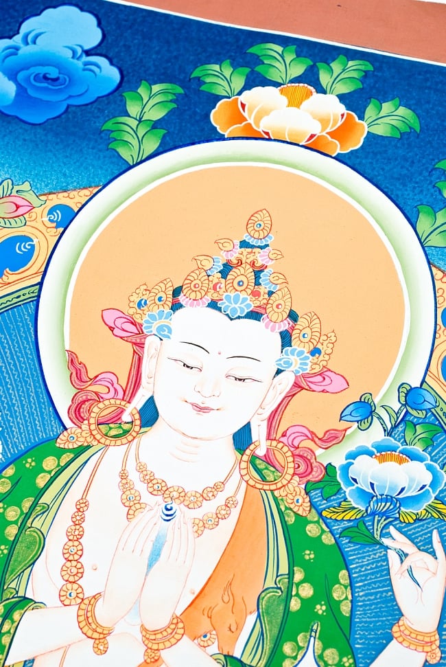 一点物〕タンカ - 六字咒観音菩薩像 51x67 の通販[送料無料