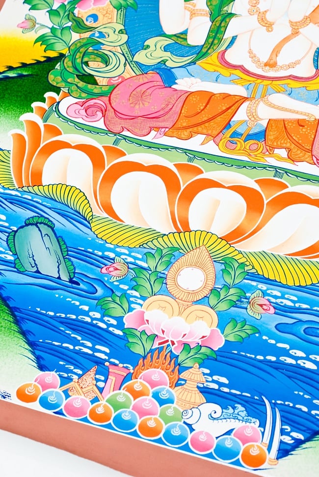 一点物〕タンカ - 六字咒観音菩薩像 51x67 の通販[送料無料