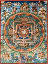 〔一点物〕タンカ-不空成就如来 - アモーガシッディ・マンダラ[72x53cm](NP-TANKA-172)