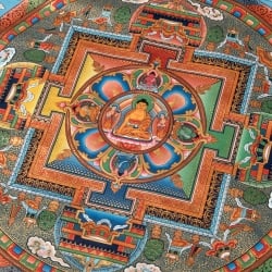 〔一点物〕タンカ - 阿しゅく如来 - アクショービヤ・マンダラ[68x50cm] - サブ2