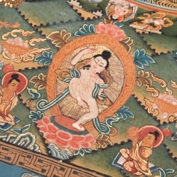 〔一点物〕タンカ-法身普賢　ダルマカーヤ・サマンタ・バドゥラ・マンダラ[63x48cm] - サブ5