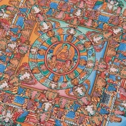 〔一点物〕タンカ-観音菩薩 - アヴァローキテシュワラ・マンダラ[56x45cm] - サブ3