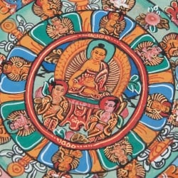 〔一点物〕タンカ-観音菩薩 - アヴァローキテシュワラ・マンダラ[56x45cm] - サブ4