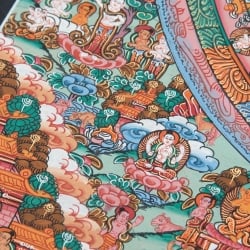 〔一点物〕タンカ-観音菩薩 - アヴァローキテシュワラ・マンダラ[56x45cm] - サブ5