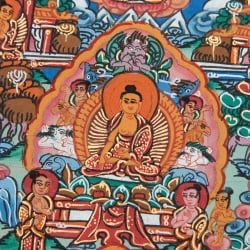 〔一点物〕タンカ - 観音菩薩 - アヴァローキテシュワラ・マンダラ[55x45cm] - サブ4