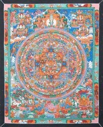 〔一点物〕タンカ - 観音菩薩 - アヴァローキテシュワラ・マンダラ[55x45cm](NP-TANKA-179)