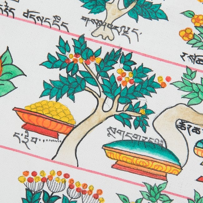 タンカ　チベット直筆人体図　ドクロ 送料無料 タンカ 仏画 マンダラ チベット 〔一点物〕タンカ
