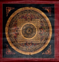 〔一点物〕オイルペイント・タンカ-カーラチャクラ・マンダラ[39x38cm]の商品写真