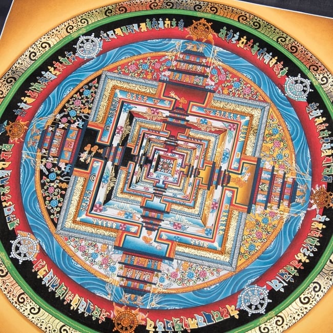 〔一点物〕タンカ - カーラチャクラ・マンダラ[35.5x36cm] 2 - 別アングルです