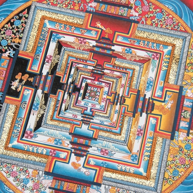 〔一点物〕タンカ - カーラチャクラ・マンダラ[35.5x36cm] 3 - 別アングルです