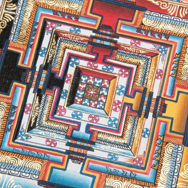 〔一点物〕タンカ - カーラチャクラ・マンダラ[35.5x36cm] 4 - 別アングルです