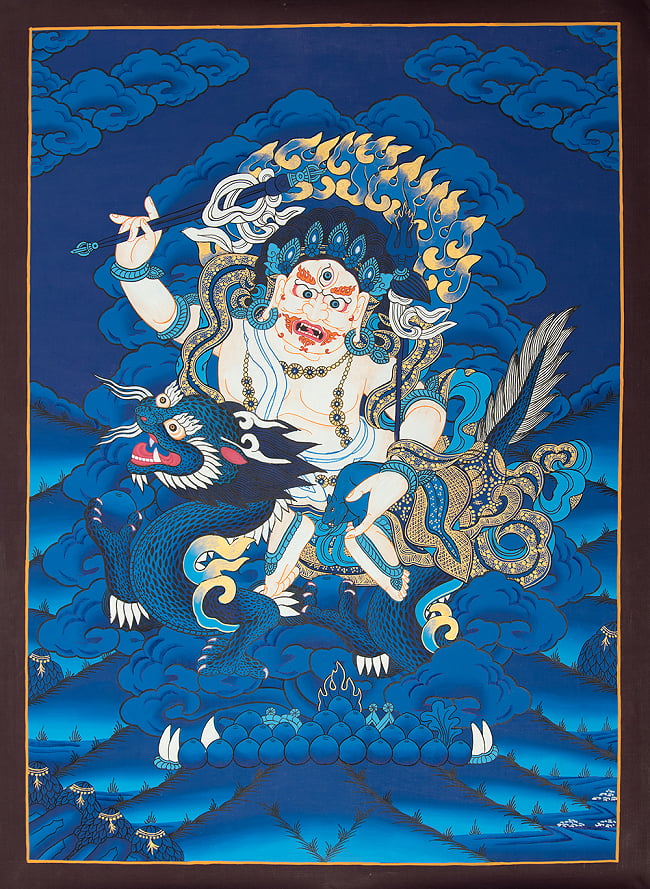 〔一点物〕タンカ - [65cm x 48cm]の写真タンカ,マンダラ,曼荼羅,手描きのタンカ