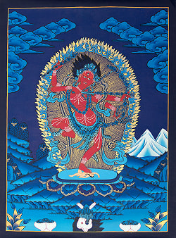 〔一点物〕タンカ - クルックラー レッドターラー 赤多羅菩薩[65cm x 49cm]の商品写真