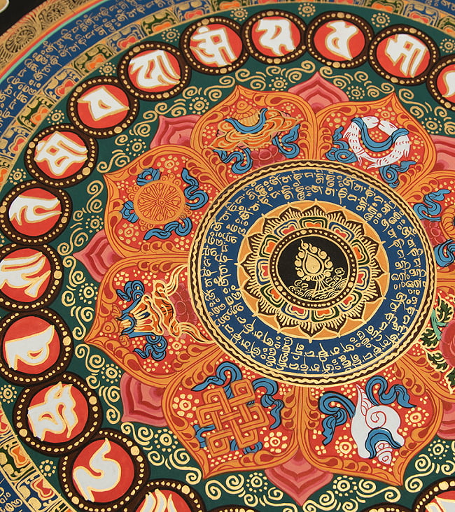 〔一点物〕タンカ - 種子マンダラ[56cm x 56cm] 2 - 別アングルです