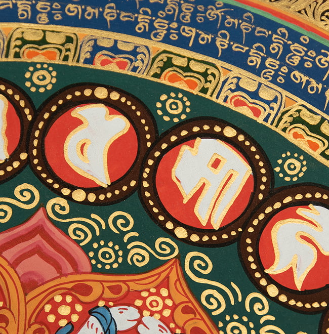 〔一点物〕タンカ - 種子マンダラ[56cm x 56cm] 9 - 別アングルです
