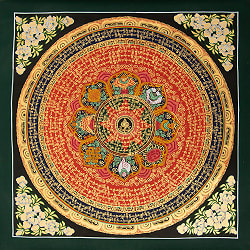 〔一点物〕タンカ - 吉兆図と種子マンダラ[56cm x 55cm]の商品写真