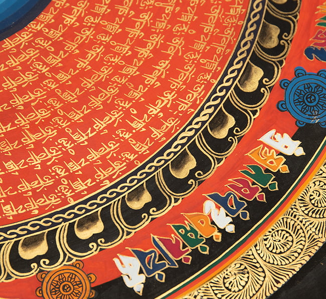 〔一点物〕タンカ - カーラチャクラと種子マンダラ[55cm x 56cm] 5 - 別アングルです