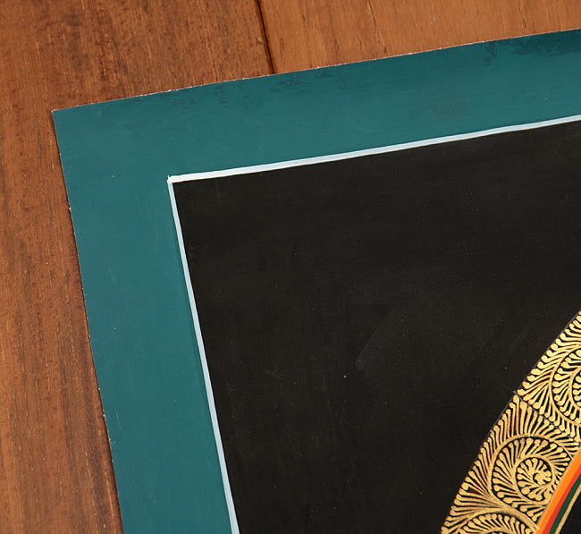 〔一点物〕タンカ - カーラチャクラと種子マンダラ[55cm x 56cm] 6 - 別アングルです