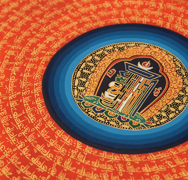 〔一点物〕タンカ - カーラチャクラと種子マンダラ[55cm x 56cm] 8 - 別アングルです