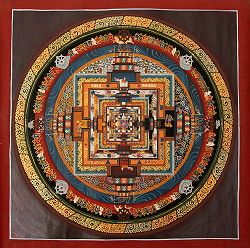 〔一点物〕タンカ - 時間と存在のマンダラ カーラチャクラ・マンダラ[57cm x 53cm]の商品写真