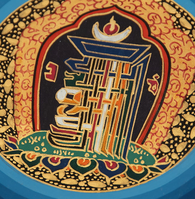 〔一点物〕タンカ - カーラチャクラと種子マンダラ[55cm x 55cm] 9 - 別アングルです