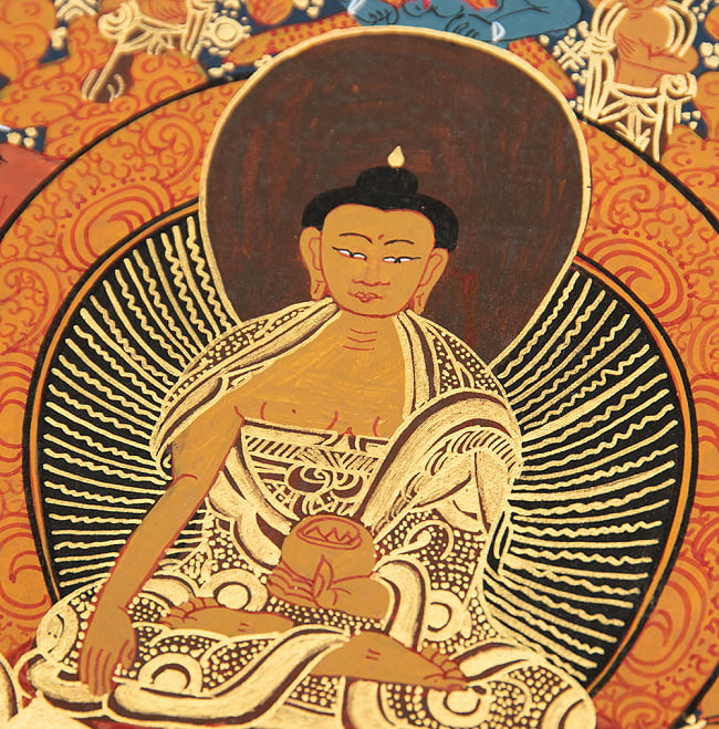〔一点物〕タンカ - 薬師瑠璃光王仏マンダラ[40cm x 33cm] 10 - 別アングルです
