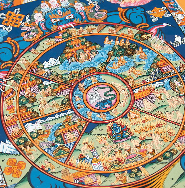 〔一点物〕タンカ - 六道輪廻マンダラ[40cm x 33cm] 2 - 別アングルです