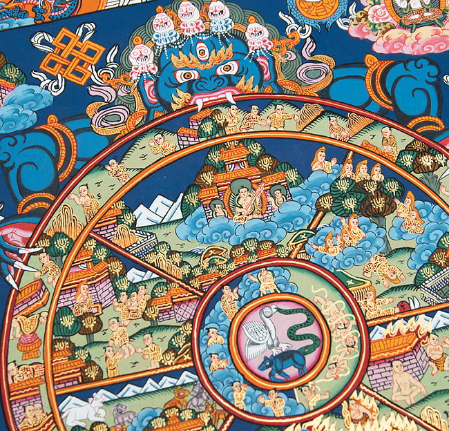 〔一点物〕タンカ - 六道輪廻マンダラ[40cm x 33cm] 3 - 別アングルです