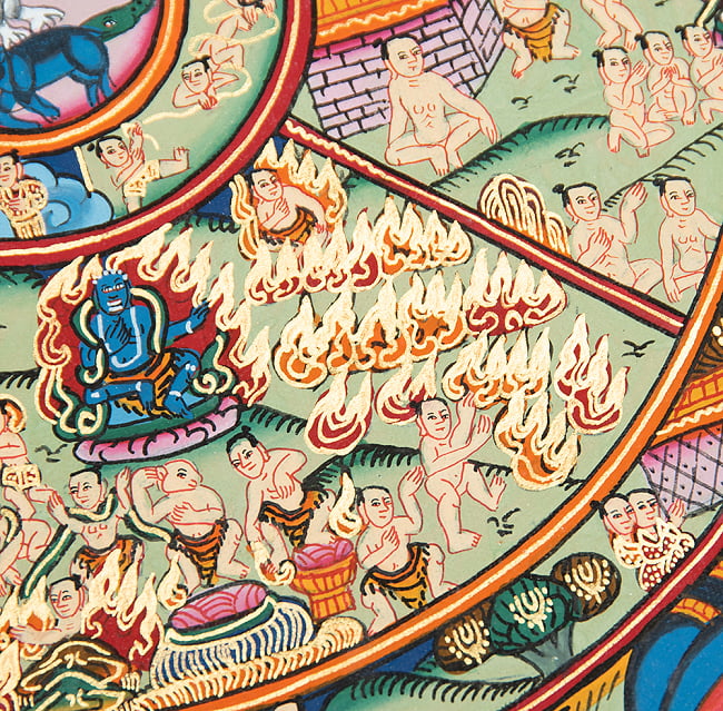 〔一点物〕タンカ - 六道輪廻マンダラ[40cm x 33cm] 7 - 別アングルです