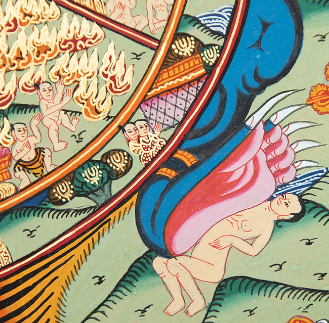 〔一点物〕タンカ - 六道輪廻マンダラ[40cm x 33cm] 8 - 別アングルです