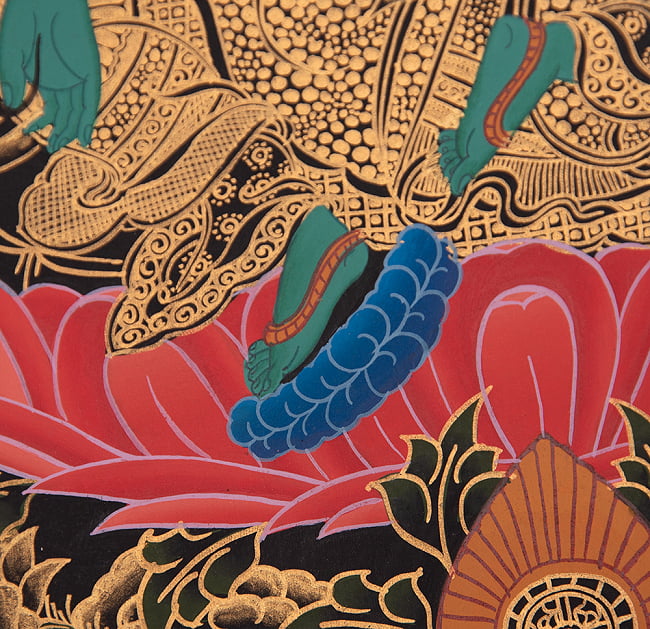 〔一点物〕タンカ - グリーンターラー[49cm x 40cm] 7 - 別アングルです