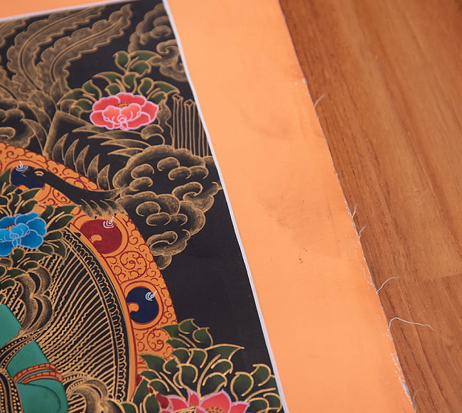 〔一点物〕タンカ - グリーンターラー[49cm x 40cm] 9 - 別アングルです