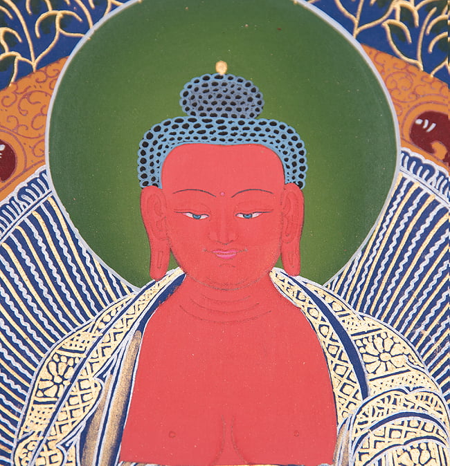 一点物〕タンカ - 阿弥陀如来 ブッダ・アミターバ[49cm x 39cm] の通販