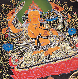 〔一点物〕タンカ - 文殊師利菩薩 マンジュシュリー[83cm x 59cm] - サブ2