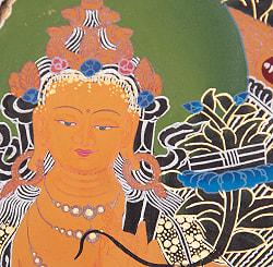 〔一点物〕タンカ - 文殊師利菩薩 マンジュシュリー[83cm x 59cm] - サブ4