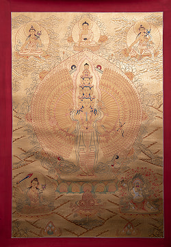 〔一点物〕タンカ - 十一面千手千眼観世音菩薩[83cm x 59cm] - サブ2