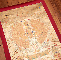 〔一点物〕タンカ - 十一面千手千眼観世音菩薩[83cm x 59cm] - サブ5