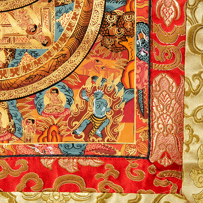 〔一点物〕装丁付肉筆仏画（タンカ） - 三仏陀曼荼羅 10 - 細部を見てみました。