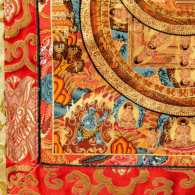 〔一点物〕装丁付肉筆仏画（タンカ） - 三仏陀曼荼羅 11 - 細部を見てみました。