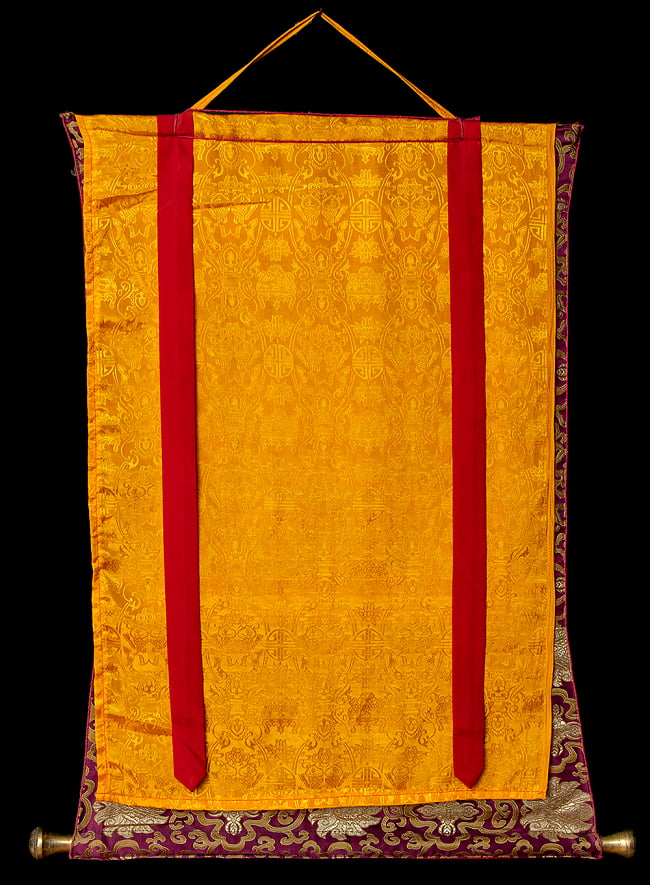〔一点物〕装丁付肉筆仏画（タンカ） - 三仏陀曼荼羅 14 - 仏画の表面を保護するためのカバー付きです