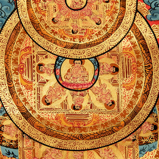 〔一点物〕装丁付肉筆仏画（タンカ） - 三仏陀曼荼羅 7 - 細部を見てみました。