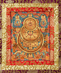 〔一点物〕装丁付肉筆仏画（タンカ） - 三仏陀曼荼羅の商品写真