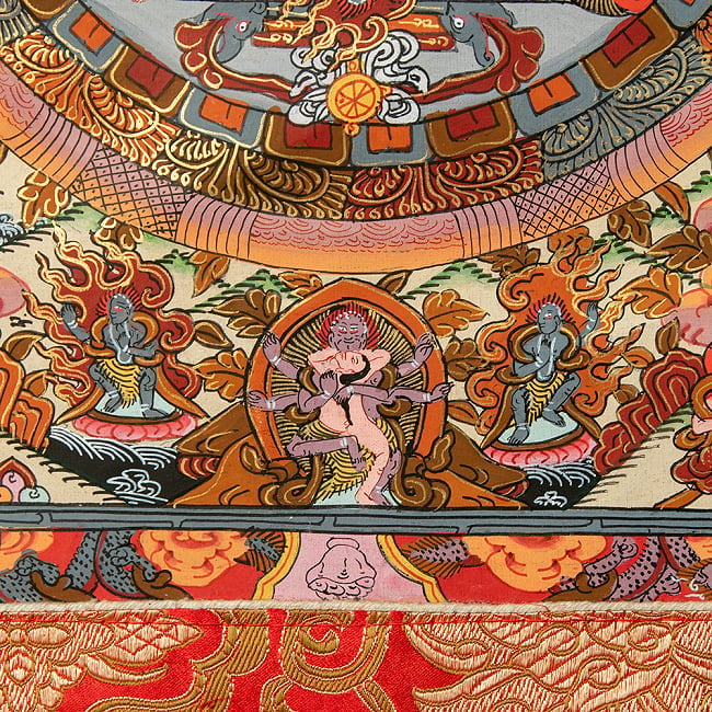 〔一点物〕装丁付肉筆仏画（タンカ） - 釈迦陀如来曼荼羅 10 - 細部を見てみました。