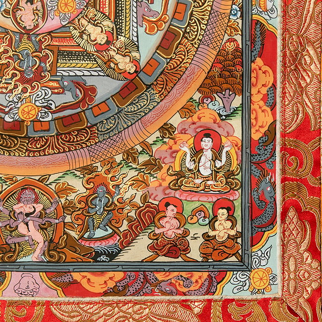 〔一点物〕装丁付肉筆仏画（タンカ） - 釈迦陀如来曼荼羅 11 - 細部を見てみました。