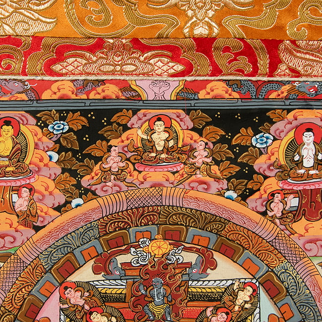 〔一点物〕装丁付肉筆仏画（タンカ） - 釈迦陀如来曼荼羅 4 - 細部を見てみました。