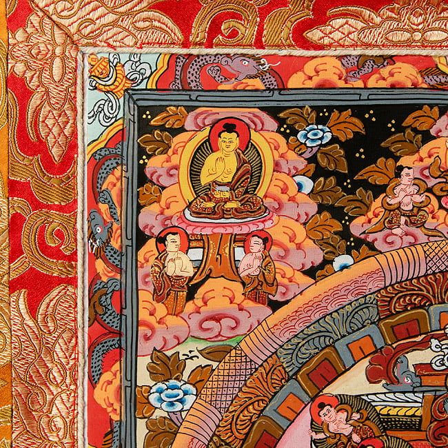 〔一点物〕装丁付肉筆仏画（タンカ） - 釈迦陀如来曼荼羅 5 - 細部を見てみました。