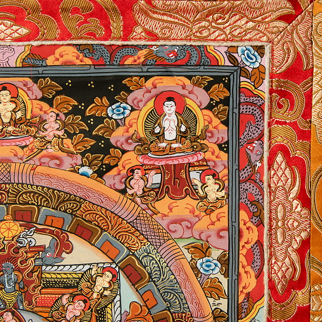 〔一点物〕装丁付肉筆仏画（タンカ） - 釈迦陀如来曼荼羅 6 - 細部を見てみました。