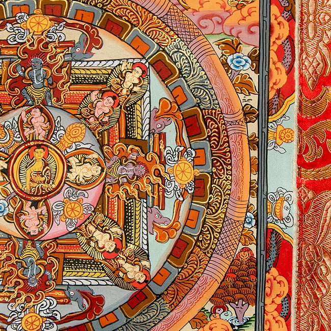 〔一点物〕装丁付肉筆仏画（タンカ） - 釈迦陀如来曼荼羅 7 - 細部を見てみました。