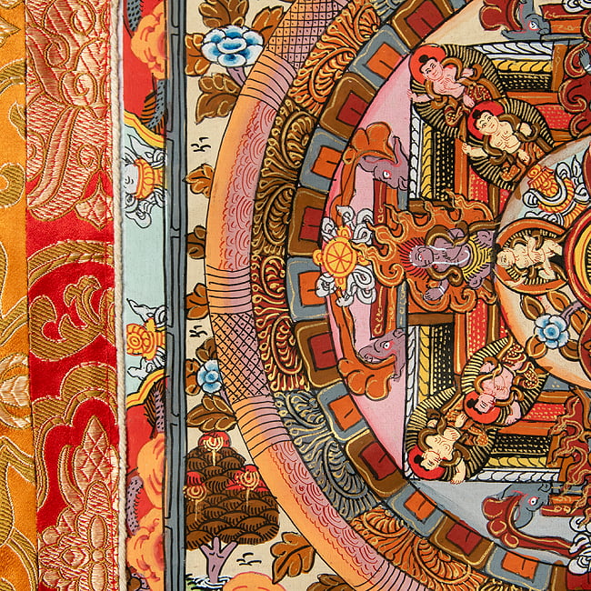 〔一点物〕装丁付肉筆仏画（タンカ） - 釈迦陀如来曼荼羅 8 - 細部を見てみました。